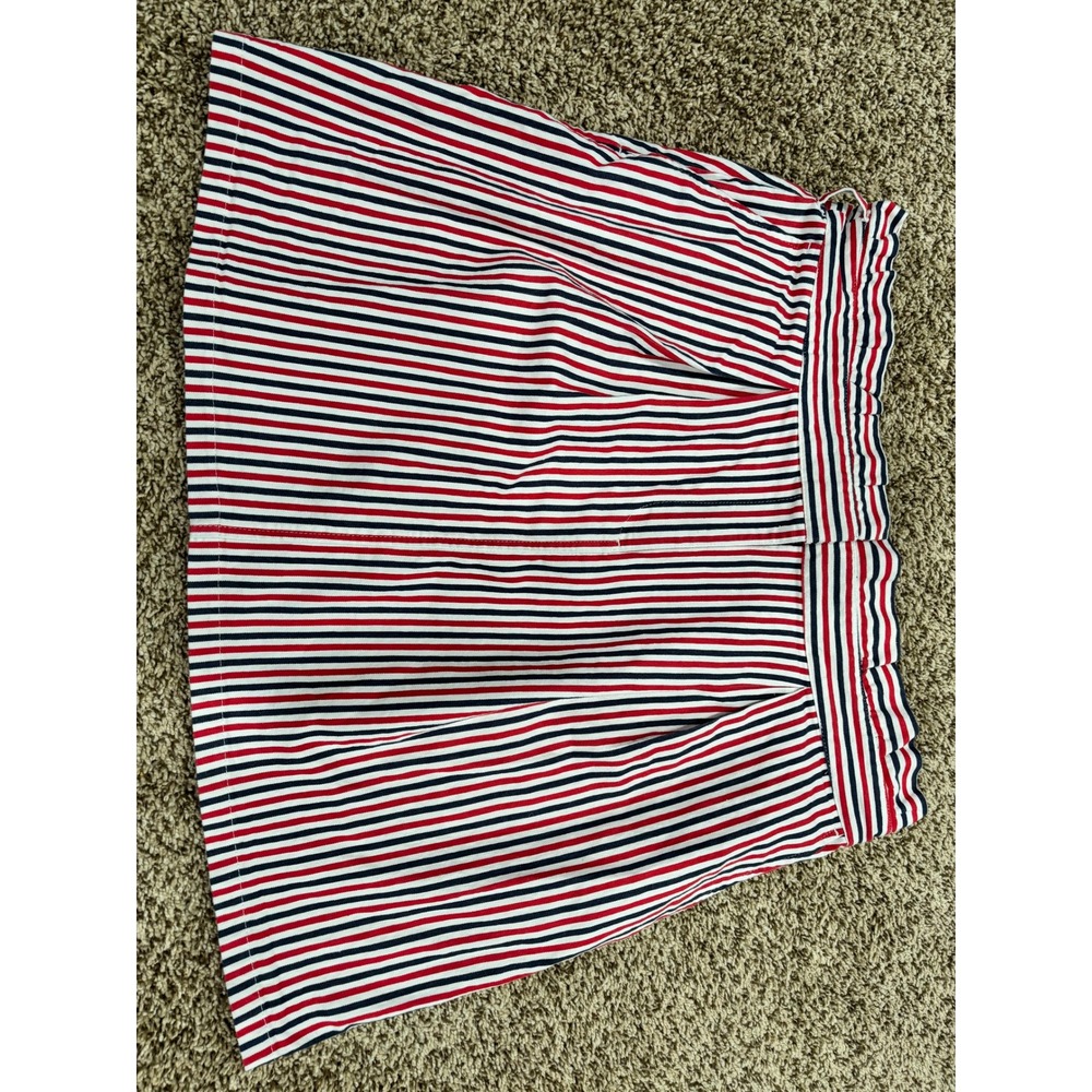 Forever 21 Red White Blue Striped Paperbag Waist Mini Skirt with Pockets 2X - Picture 2 of 9